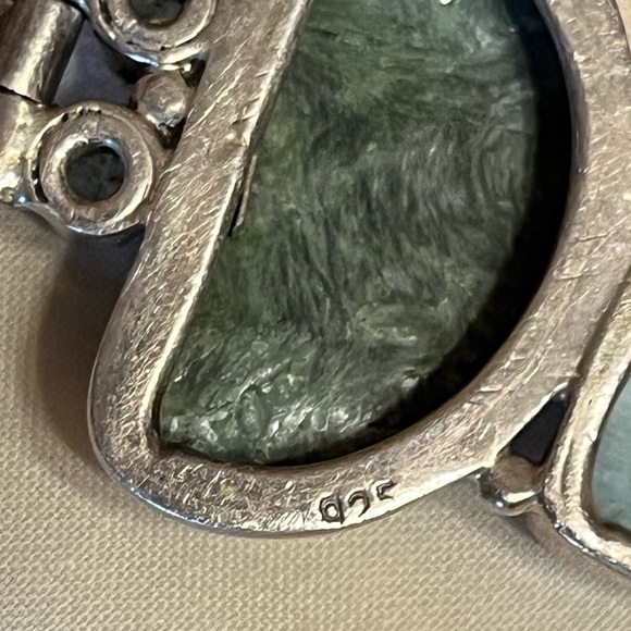 Labradorite Larimar and Peridot 0.925 Silver Necklace Pendant - Picture 8 of 8